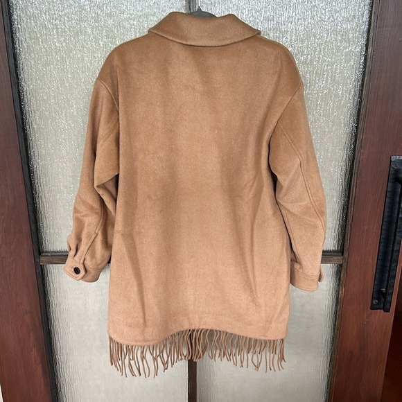 Sanctuary Camel Fringe Wool Blend Coat Size XS fits to Medium NWT - Picture 6 of 10